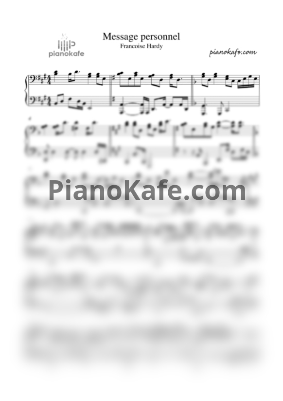 Ноты Isabelle Huppert - Message Personnel - PianoKafe.com
