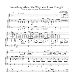 Ноты Elton John - Something about the way you look tonight - предпросмотр