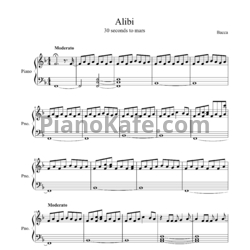 Ноты 30 Seconds to Mars - Was it a dream - предпросмотр