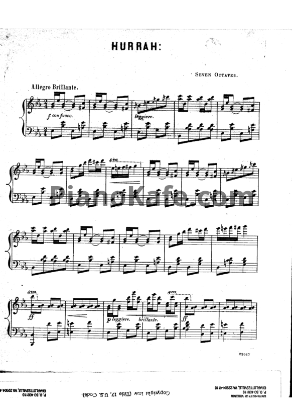 Ноты Луи Моро Готшалк - Hurrah galop - PianoKafe.com