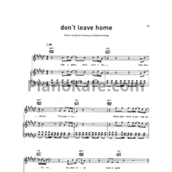 Ноты Dido - Don't leave home - предпросмотр