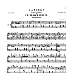 Ноты Ф. Шопен - Две мазурки: № 2 си-бемоль мажор (B. 16/2) - предпросмотр