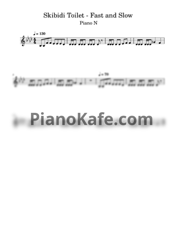 Ноты Skibidi Toilet - Fast and Slow - PianoKafe.com