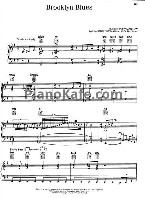 Ноты Barry Manilow - Brooklyn blues - PianoKafe.com