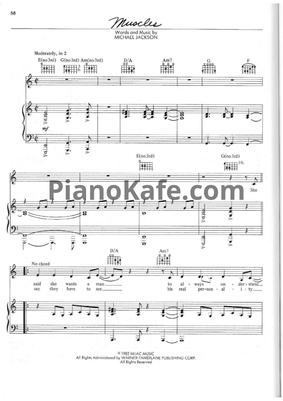 Ноты Michael Jackson - Muscles - PianoKafe.com