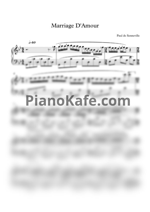 Ноты П. де Сенневиль - Mariage d'Amour (Версия 2) - PianoKafe.com