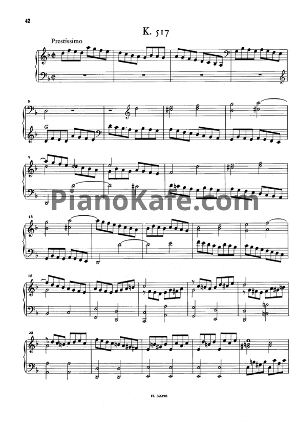 Ноты Д. Скарлатти - Соната K213 - PianoKafe.com
