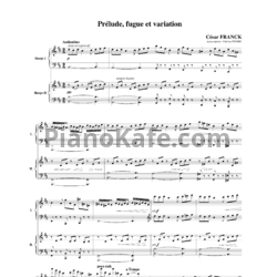 Ноты Сезар Франк - Прелюдия, фуга и вариация (Оp.18). Переложение для 2 арф - предпросмотр