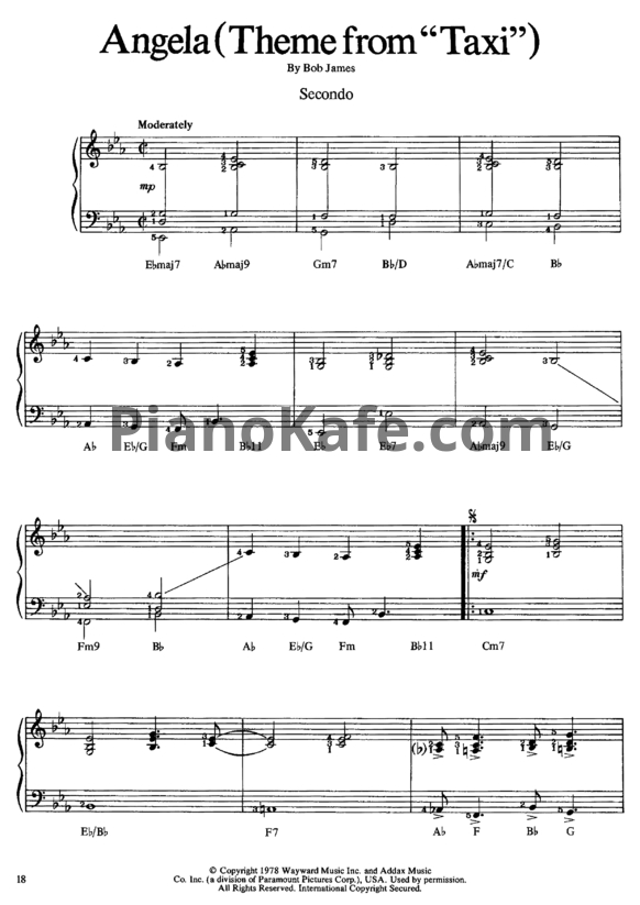 Ноты Bob James - Angel (для фортепиано в 4 руки) - PianoKafe.com