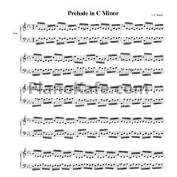 Ноты И. Бах - Прелюдия до минор - предпросмотр