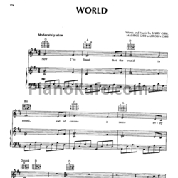 Ноты Bee Gees - World - предпросмотр