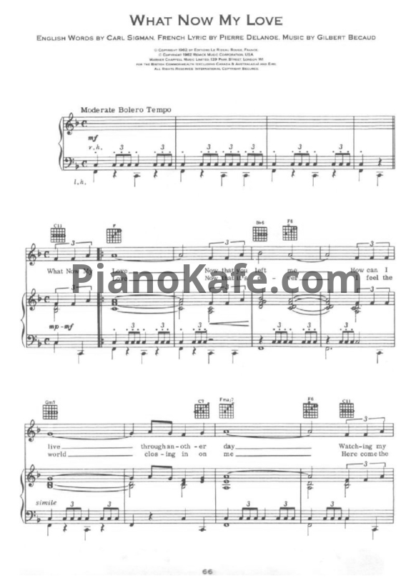 Ноты Barbara Streisand - What now my love - PianoKafe.com