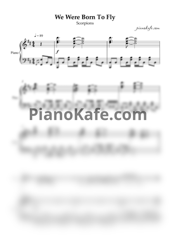 Ноты Scorpions - We were born to fly - PianoKafe.com