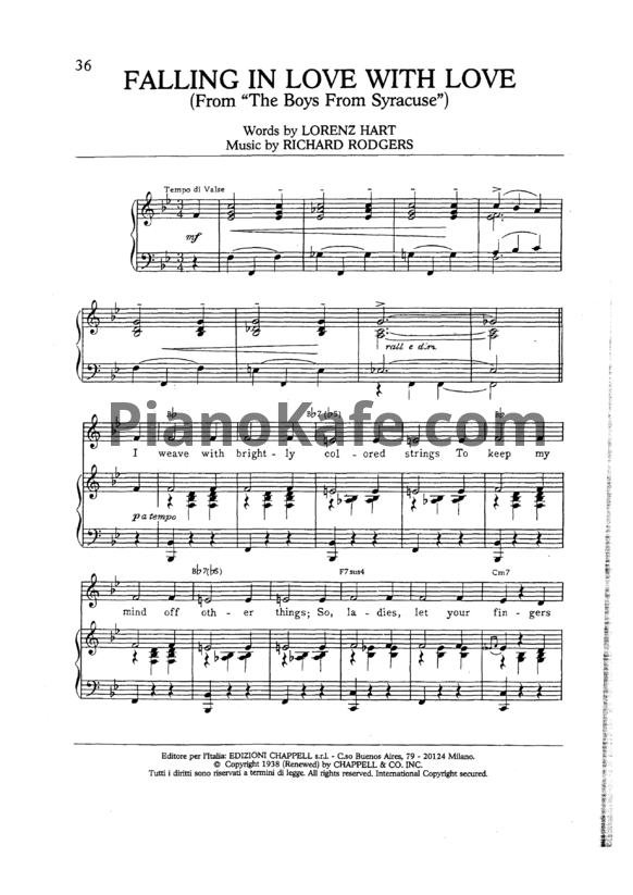 Ноты Frank Sinatra - Falling in love with love - PianoKafe.com