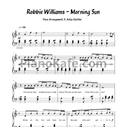 Ноты Robbie Williams - Morning sun - предпросмотр