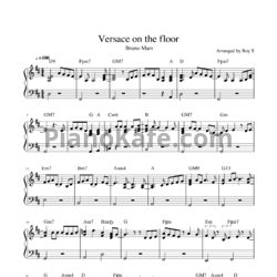 Ноты Bruno Mars - Versace on the floor - предпросмотр