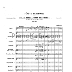 Ноты Феликс Мендельсон - Симфония №5 "Реформационная" ре минор (Op. 107, партитура) - предпросмотр