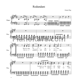 Ноты Green Day - Redundant - предпросмотр