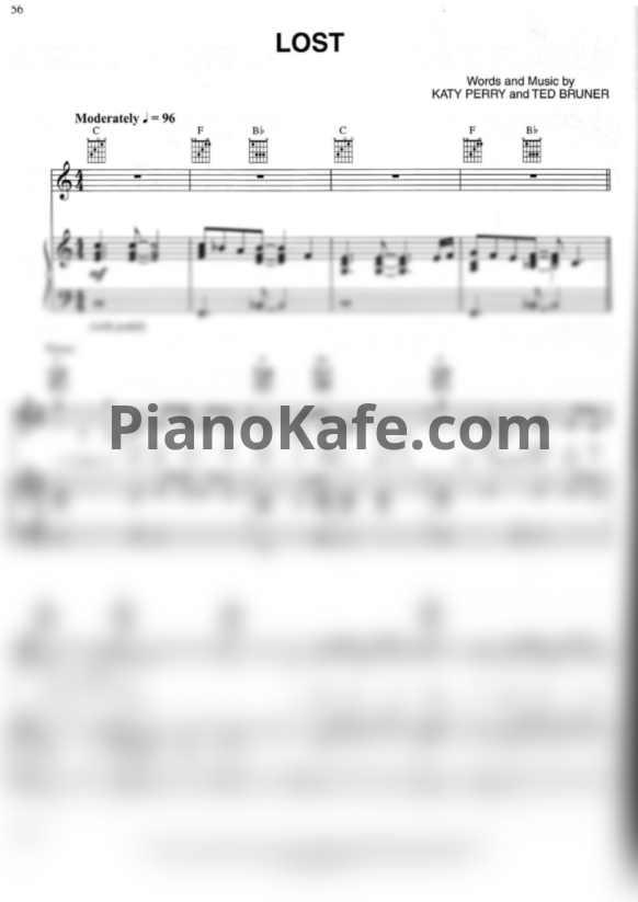 Ноты Katy Perry - Lost - PianoKafe.com