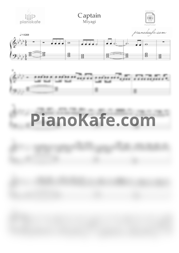 Ноты Miyagi - Captain (Аранжировка) - PianoKafe.com