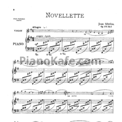Ноты Ян Сибелиус - Новелетта для скрипки и фортепиано (Op. 102) - предпросмотр