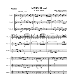 Ноты Карл Черни - Марш ре минор (для трёх скрипок) - предпросмотр
