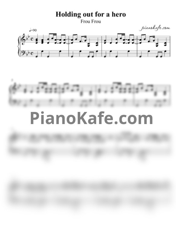 Ноты Frou Frou - Holding out for a hero - PianoKafe.com