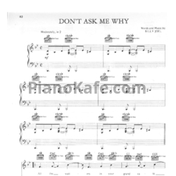 Ноты Billy Joel - Don't ask me why - предпросмотр