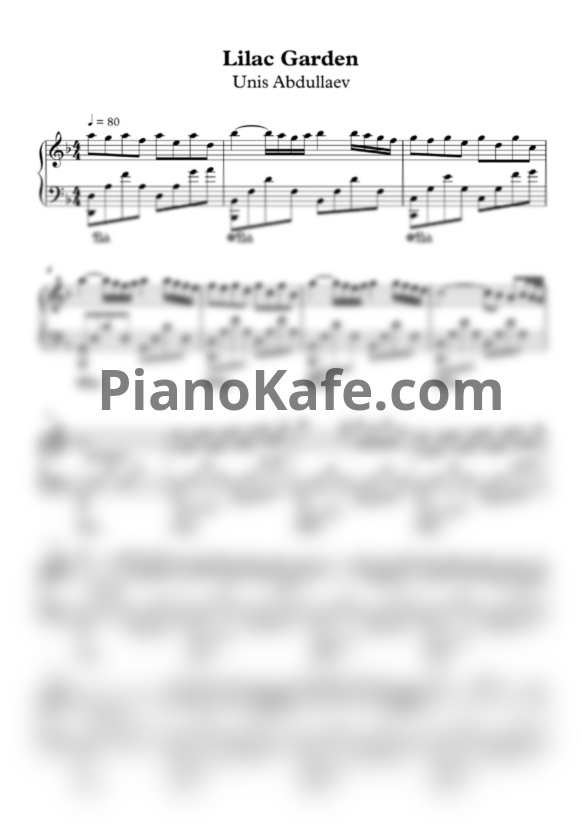 Ноты Unis Abdullaev - Lilac garden - PianoKafe.com