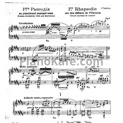 Ноты Николай Лысенко - Рапсодия №1 на украинские народные темы (Op. 8) - предпросмотр