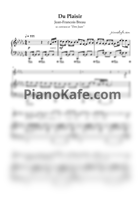 Ноты Jean-Francois Breau - Du plaisir - PianoKafe.com