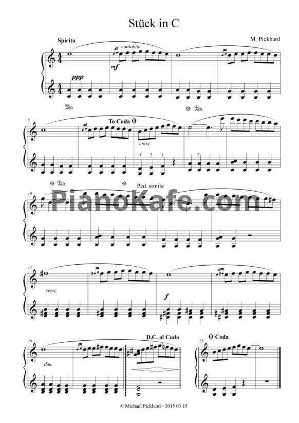 Ноты Michael Pickhard - Adagio in C - PianoKafe.com
