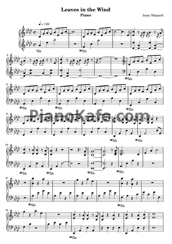 Ноты Isaac Shepard - Leaves in the wind - PianoKafe.com