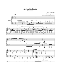 Ноты Steve Jablonsky - Arrival to Earth (Kyle Landry's version) - предпросмотр