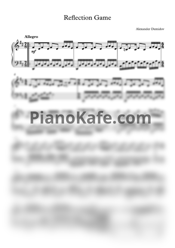 Ноты Alexander Demidov - Reflection game - PianoKafe.com