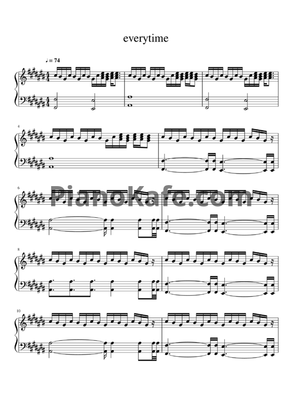 Ноты Ariana Grande - Everytime - PianoKafe.com