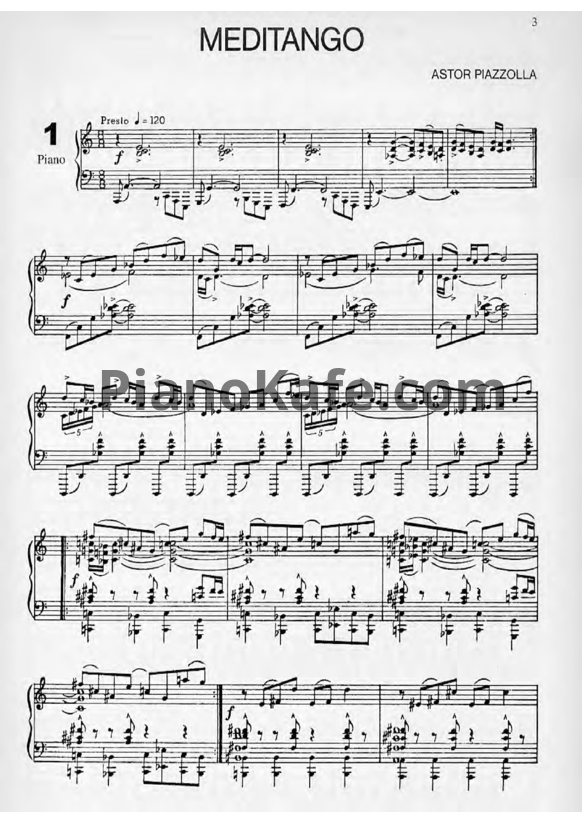 Ноты Astor Piazzolla - Шесть танго - PianoKafe.com