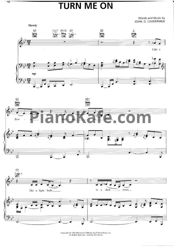 Ноты Norah Jones - Turn me on - PianoKafe.com