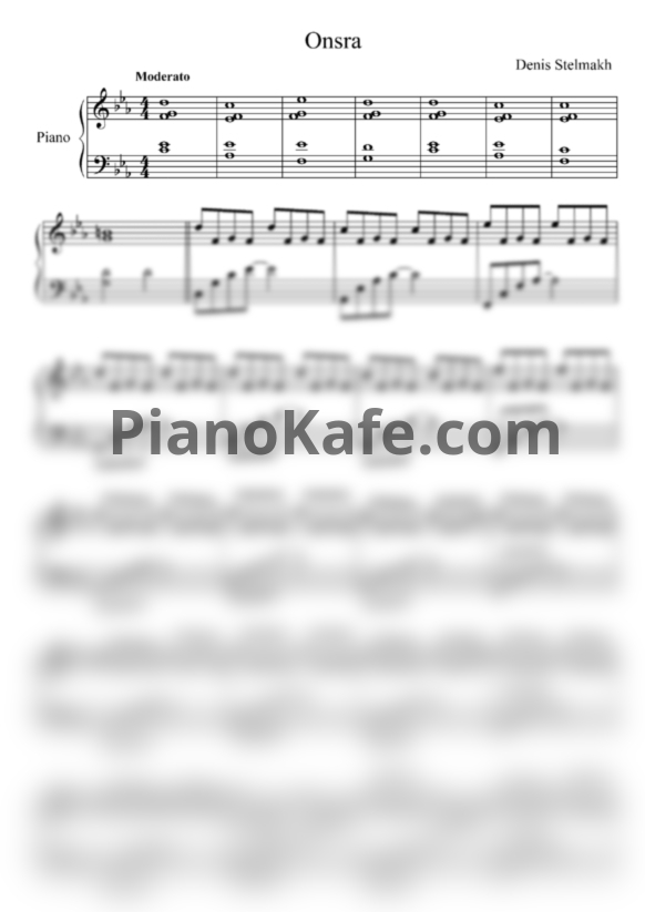 Ноты Denis Stelmakh - Onsra - PianoKafe.com