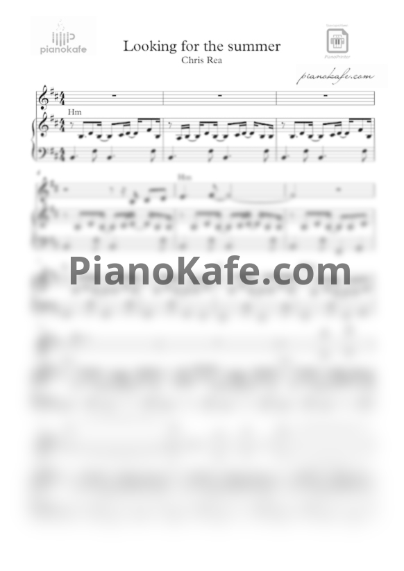 Ноты Chris Rea - Looking for the summer - PianoKafe.com