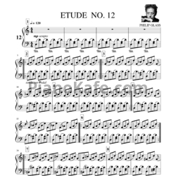 Ноты Philip Glass - Etude №12 - предпросмотр