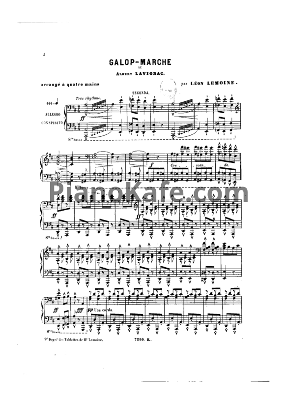 Ноты А. Лавиньяк - Марш-Галоп (для фортепиано в 4 руки) - PianoKafe.com