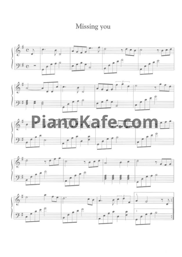 Ноты Lee Pil-sung - Missing you - PianoKafe.com