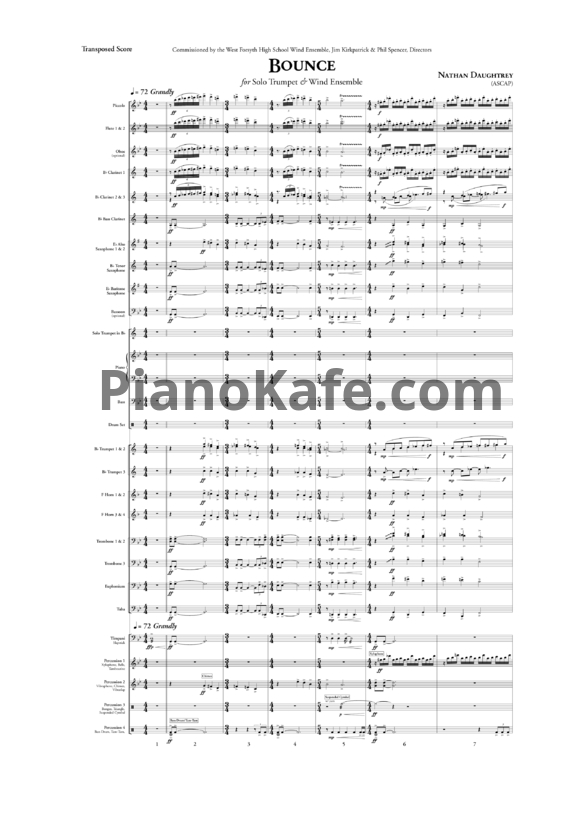 Ноты Nathan Daughtrey - Bounce (Score parts) - PianoKafe.com