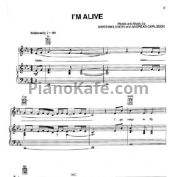 Ноты Celine Dion - I'm alive - предпросмотр