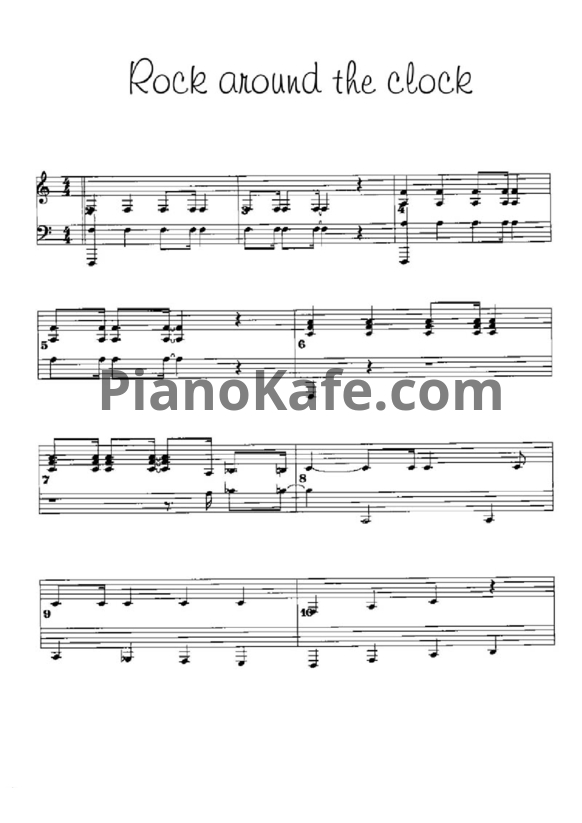 Ноты Bill Haley & His Comets - Rock around the clock (Версия 2) - PianoKafe.com