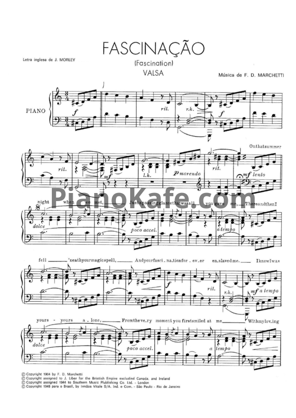 Ноты Fermo Dante Marchetti - Fascination - PianoKafe.com