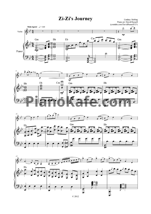 Ноты Lindsey Stirling - Zi-Zi's journey - PianoKafe.com