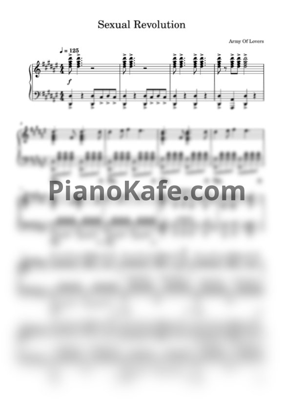 Ноты Army of Lovers - Sexual revolution - PianoKafe.com