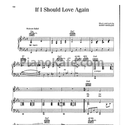Ноты Barry Manilow - If I should love again - предпросмотр